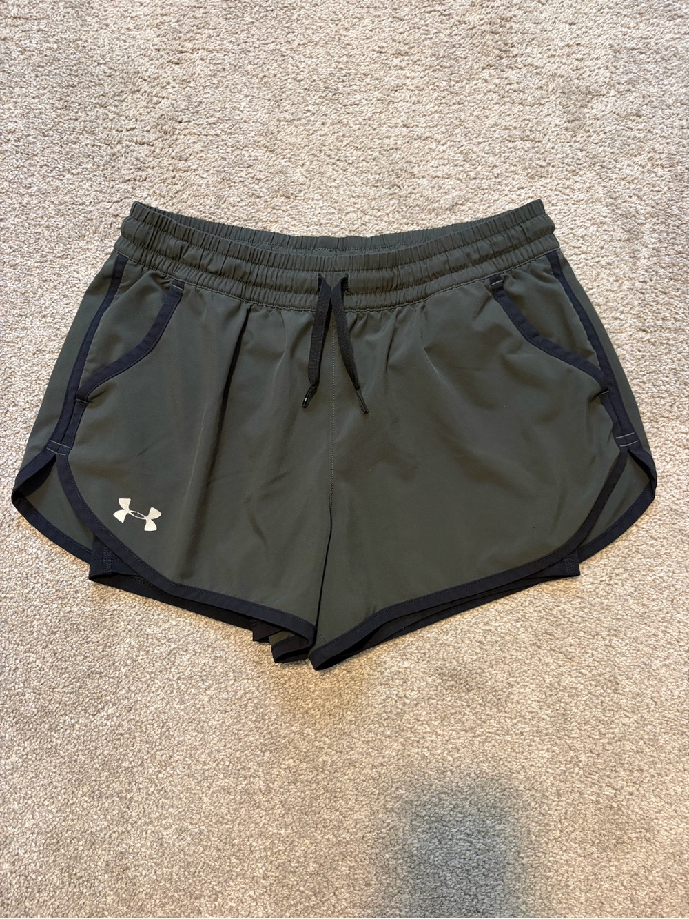 Under Armour Women's Olive Green Athletic Running Shorts